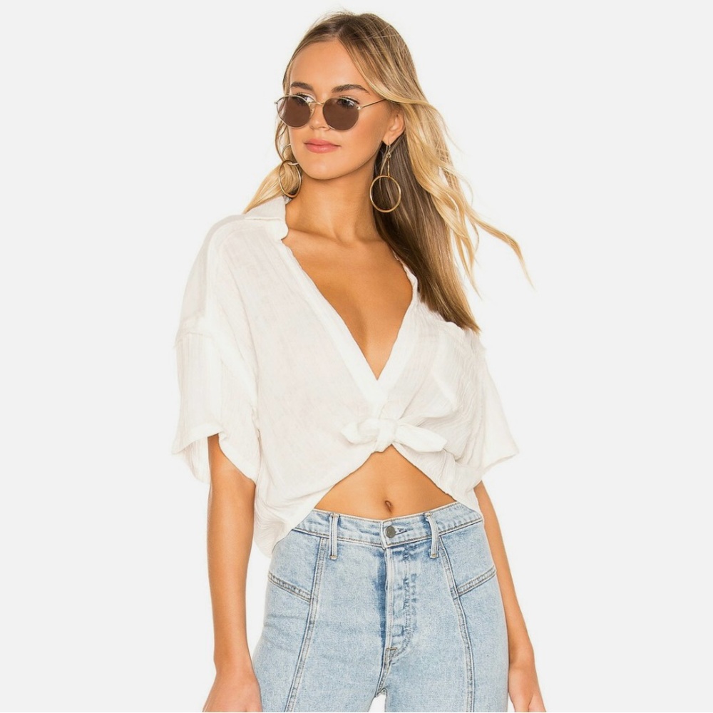 We the Free Full of Light Ivory Blouse Small